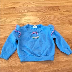 Vintage Teenie Geenie Blue Kids sweatshirt with Pink Accents girls 2T